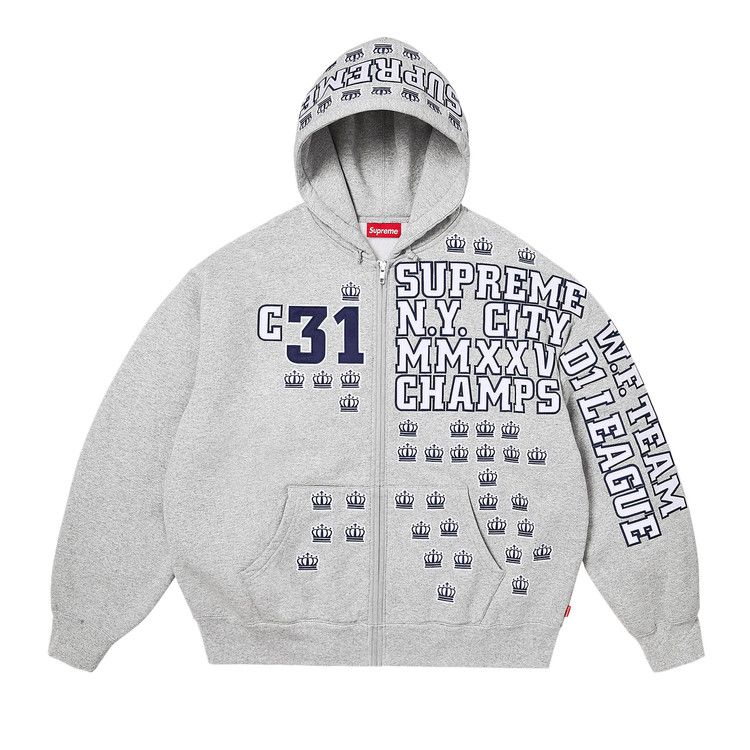Толстовка Supreme League Champs Zip Up Hooded Sweatshirt, Heather Grey
Толстовка Supreme League Champs Zip Up Hooded Sweatshirt, Heather Grey