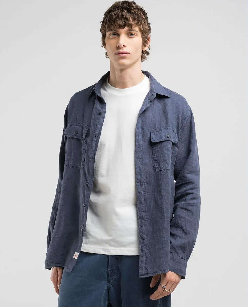 Мужская льняная рубашка прямого кроя с длинным рукавом Replay, синий
Мужская льняная рубашка прямого кроя с длинным рукавом Replay, синий