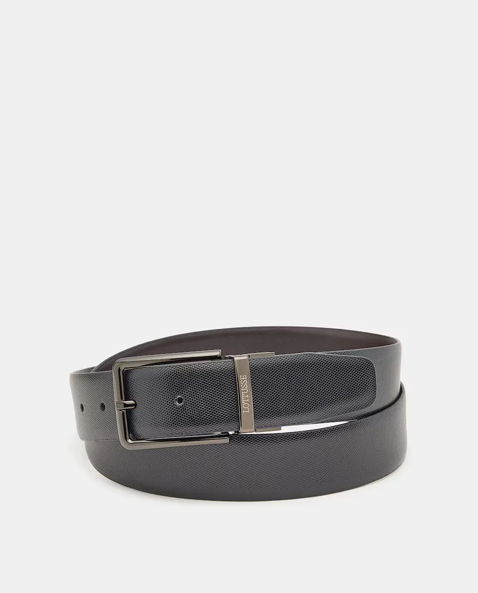 Мужской черный двусторонний кожаный ремень Lottusse, черный
Мужской черный двусторонний кожаный ремень Lottusse, черный