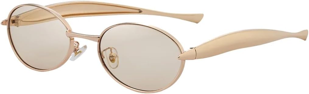 Овальные солнцезащитные очки в маленькой оправе для женщин и мужчин, винтажные очки, роскошные, в стиле панк, популярные, металлические, с защитой от УФ-излучения UV400 HHZZYVY, Gold Champagne
Овальные солнцезащитные очки в маленькой оправе для женщин и мужчин, винтажные очки, роскошные, в стиле панк, популярные, металлические, с защитой от УФ-излучения UV400 HHZZYVY, Gold Champagne