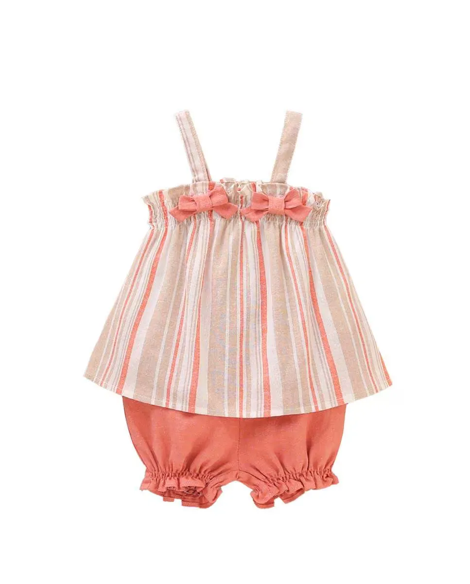 Комплект для девочки Jesusito с полосатым принтом и рубашкой поло в тон Dadati, коралловый
Комплект для девочки Jesusito с полосатым принтом и рубашкой поло в тон Dadati, коралловый