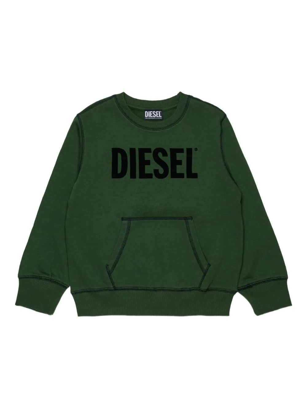 Толстовка с карманом и логотипом Diesel Kids, зеленый 
Толстовка с карманом и логотипом Diesel Kids, зеленый