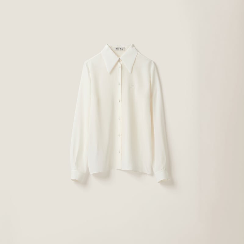 Рубашка из крепдешина Miu Miu, белый
Рубашка из крепдешина Miu Miu, белый