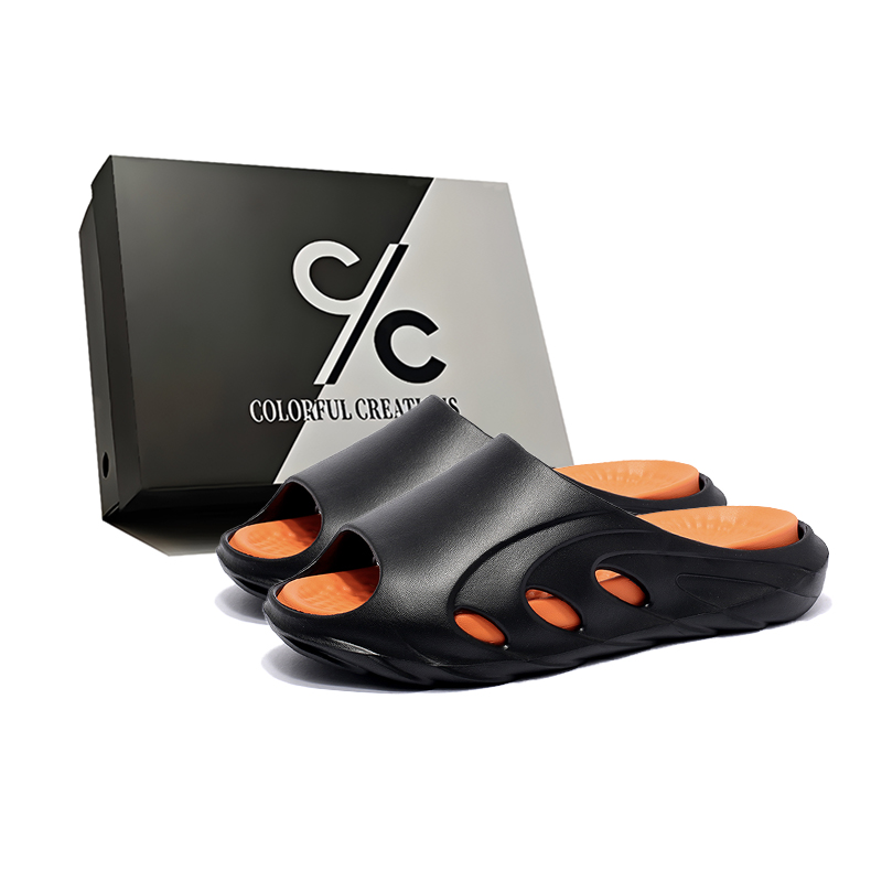 Мужские сандалии-слайдеры из ЭВА, тихие, нескользящие, устойчивые к запахам и истиранию Colorful Creations, Black Orange
Мужские сандалии-слайдеры из ЭВА, тихие, нескользящие, устойчивые к запахам и истиранию Colorful Creations, Black Orange