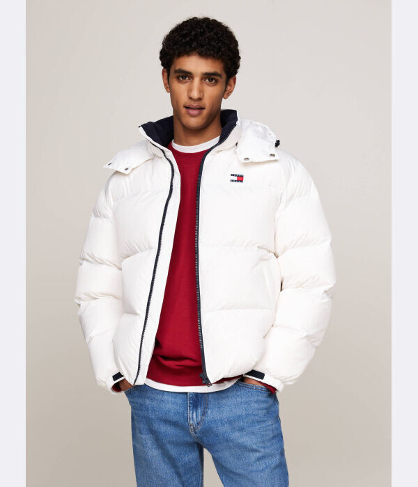 Пуховик мужской Tommy Jeans стеганый утепленный, белый 
Пуховик мужской Tommy Jeans стеганый утепленный, белый