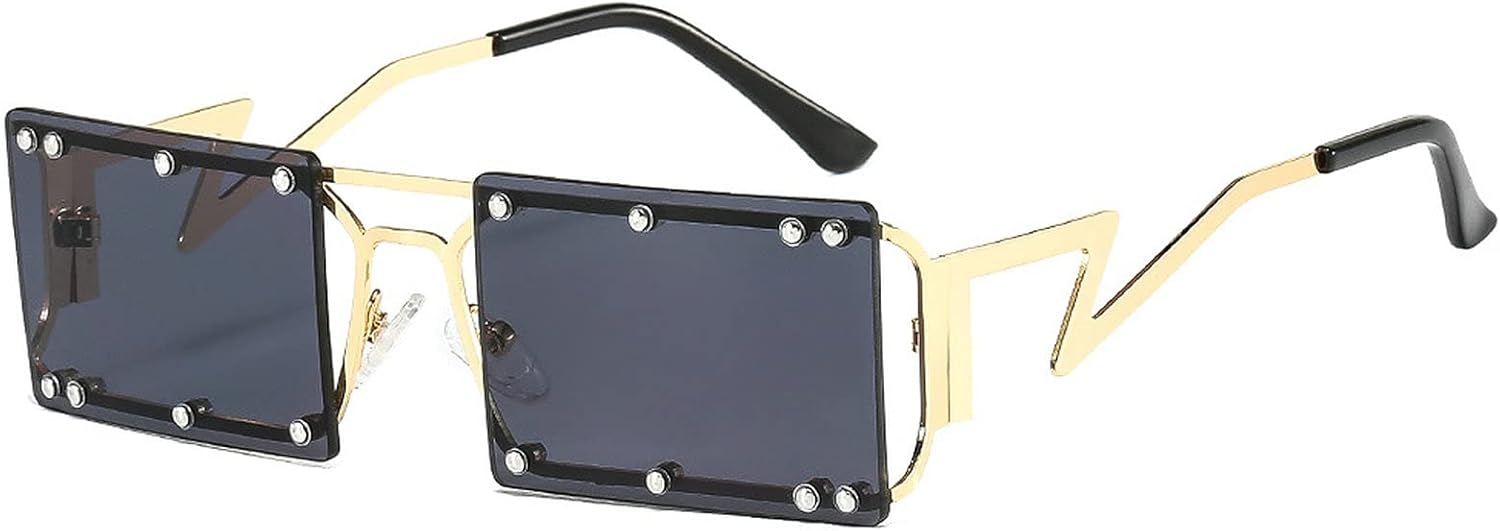 Модные прямоугольные солнцезащитные очки для женщин, винтажные, без оправы, с прозрачными линзами цвета морской волны, мужские солнцезащитные очки с заклепками, защита от УФ-излучения UV400 COTIA, Gold Gray
Модные прямоугольные солнцезащитные очки для женщин, винтажные, без оправы, с прозрачными линзами цвета морской волны, мужские солнцезащитные очки с заклепками, защита от УФ-излучения UV400 COTIA, Gold Gray