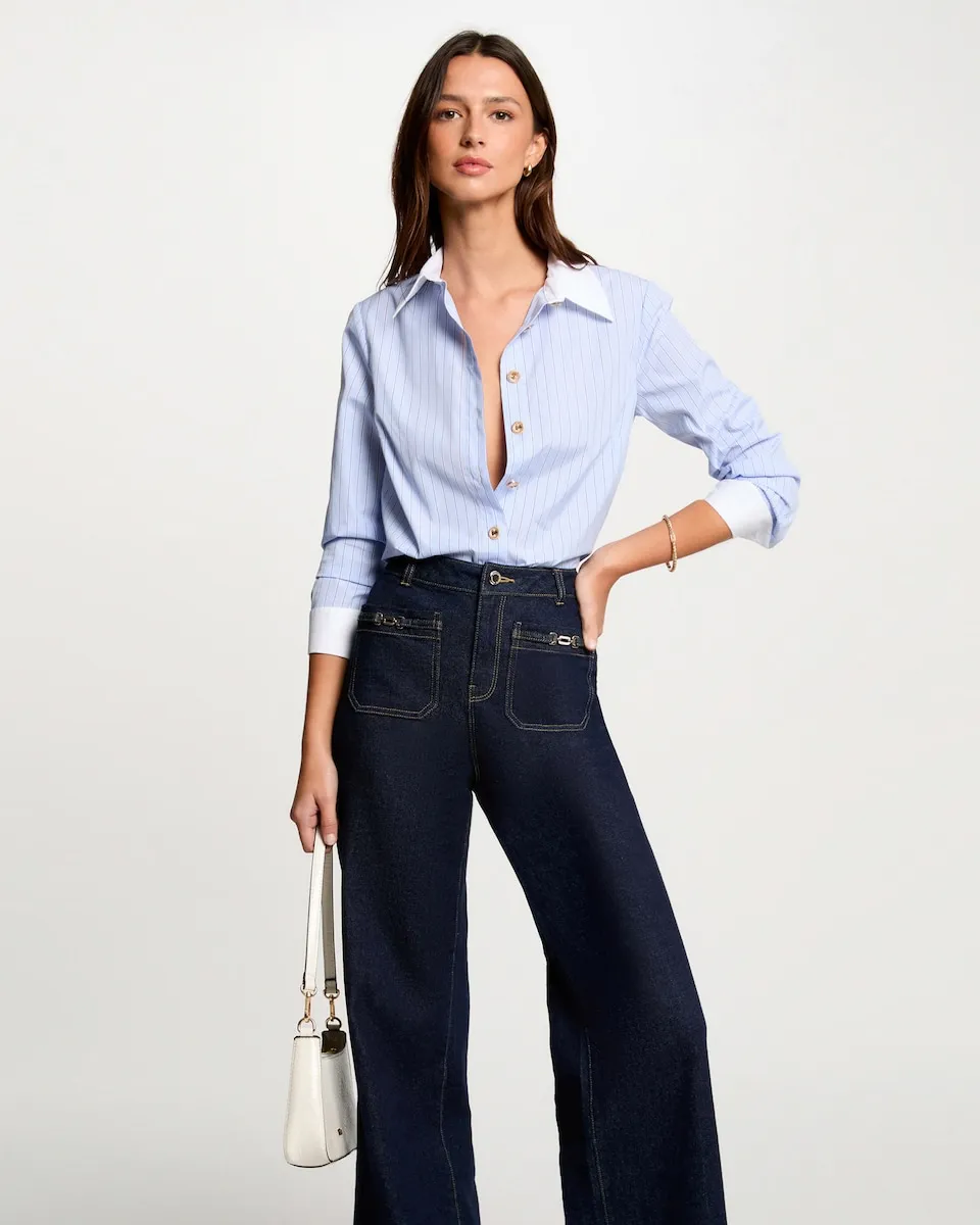 Женская рубашка с длинными рукавами в полоску Morgan, синий/белый
Женская рубашка с длинными рукавами в полоску Morgan, синий/белый