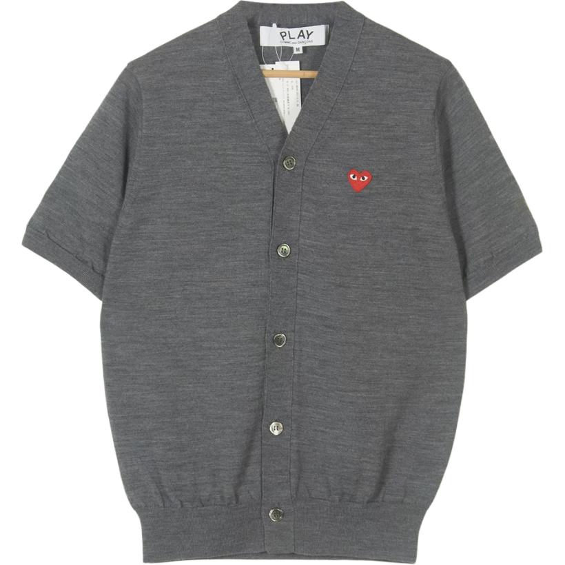 CDG Play Трикотажный кардиган для мужчин, серый, с V-образным вырезом
CDG Play Трикотажный кардиган для мужчин, серый, с V-образным вырезом