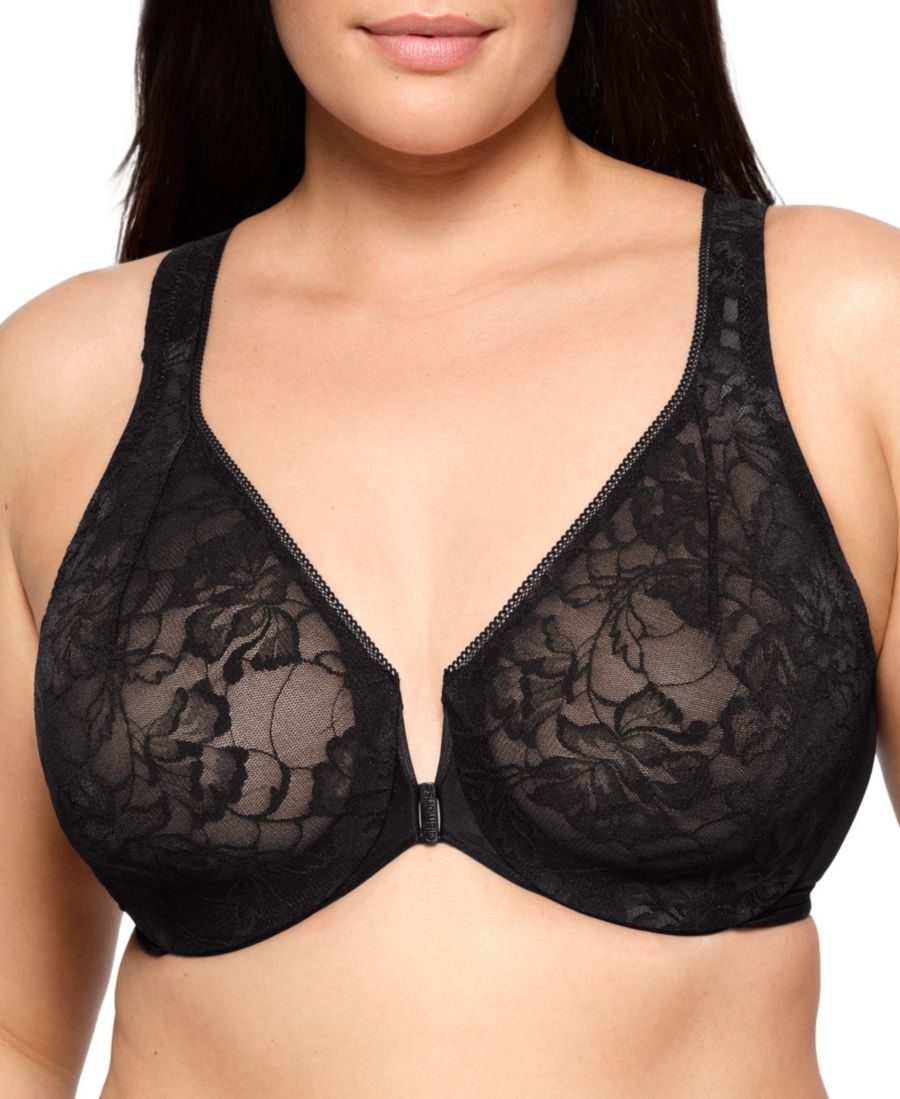 Бюстгальтер для полных женщин больших размеров с кружевной спинкой и застежкой спереди на косточках Wonderwire, модель 9246 Glamorise, Solid Black
Бюстгальтер для полных женщин больших размеров с кружевной спинкой и застежкой спереди на косточках Wonderwire, модель 9246 Glamorise, Solid Black