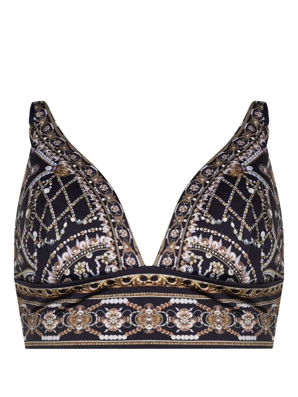 Топ бикини с треугольными чашками и графичным принтом Camilla, синий
Топ бикини с треугольными чашками и графичным принтом Camilla, синий