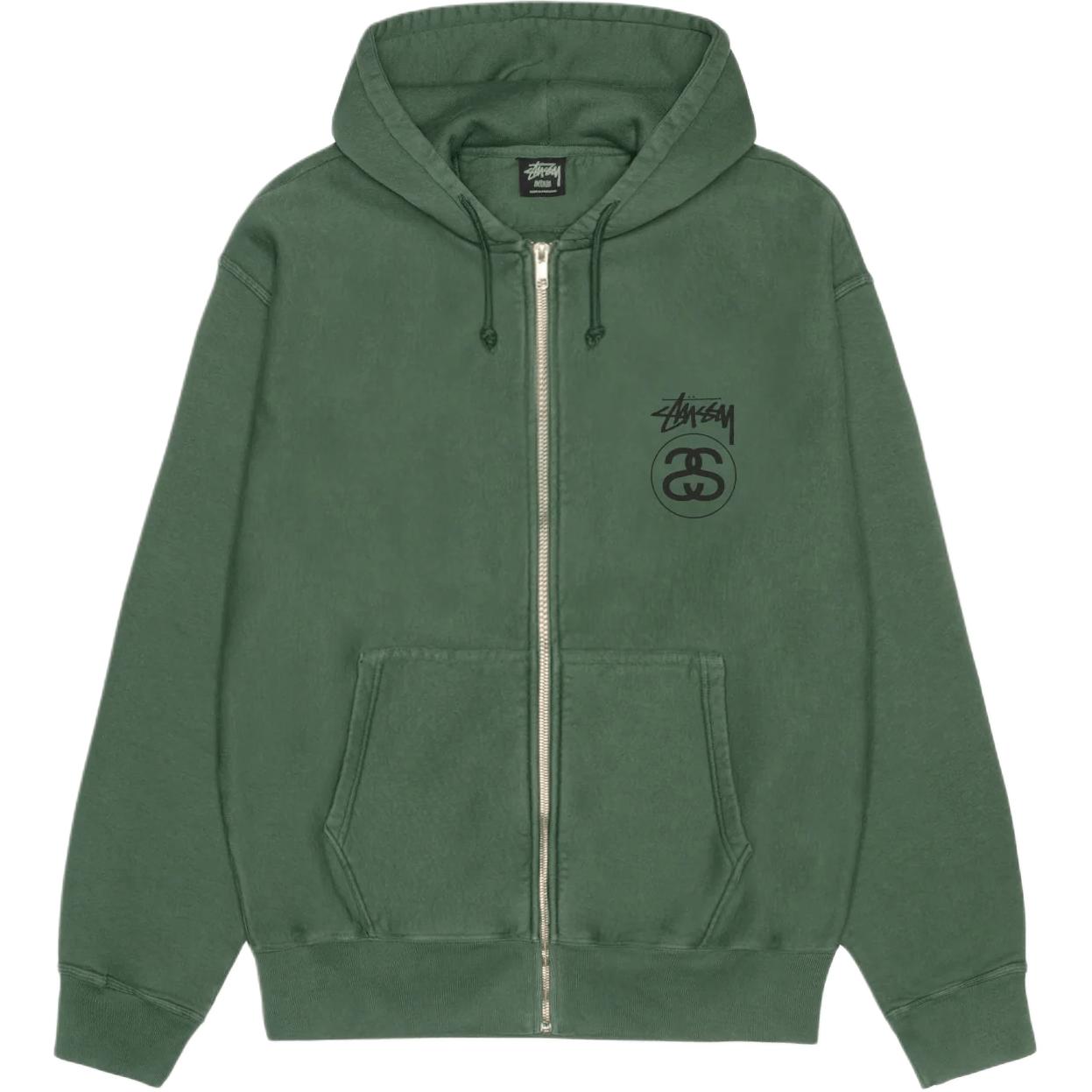 Свитшот с капюшоном Stock Link Zip Hoodie Pigment Dyed унисекс Stussy, Pine Tree
Свитшот с капюшоном Stock Link Zip Hoodie Pigment Dyed унисекс Stussy, Pine Tree