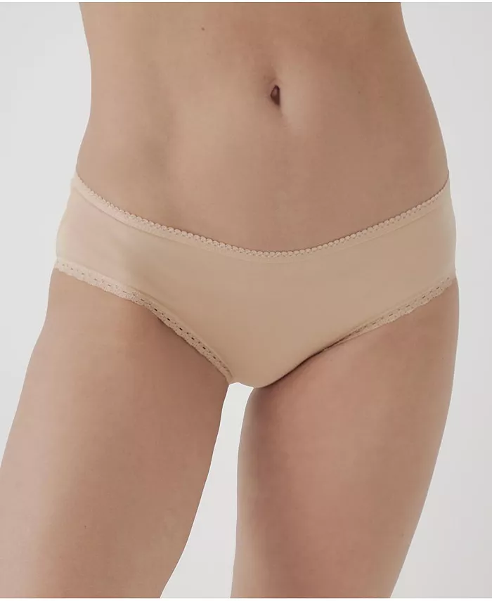 Женские хлопковые трусики-хипстер с кружевом, 3 шт., органический хлопок Pact, белый
Женские хлопковые трусики-хипстер с кружевом, 3 шт., органический хлопок Pact, белый