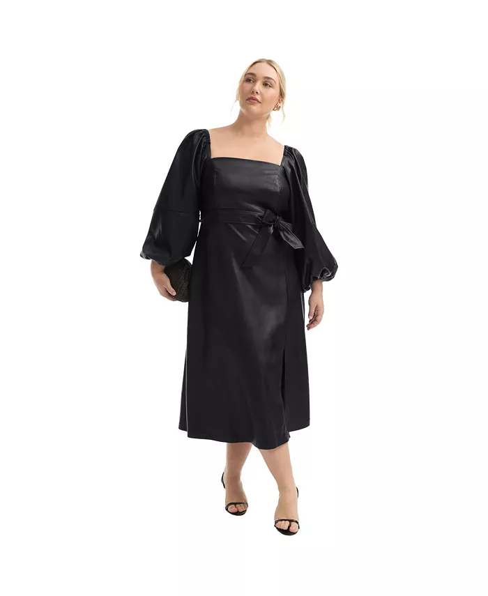 Женское платье миди из искусственной кожи June + Vie с рукавами-фонариками, черный
Женское платье миди из искусственной кожи June + Vie с рукавами-фонариками, черный