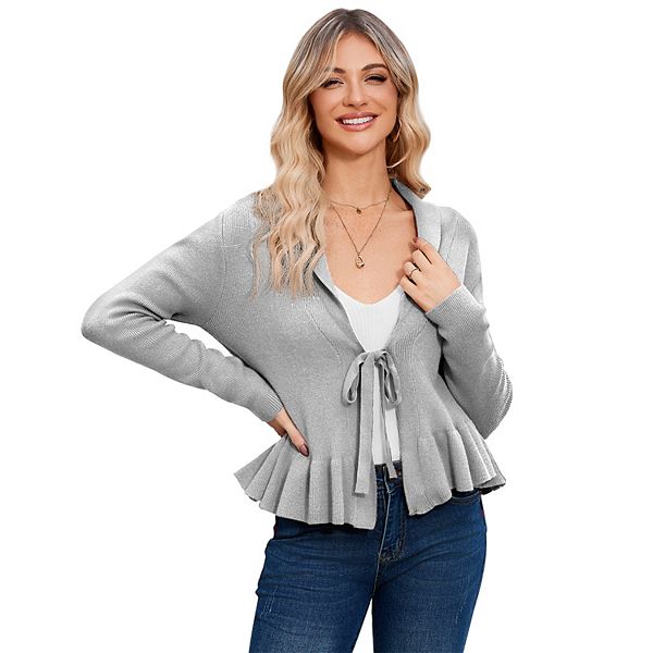 Женский кардиган с воротником и рюшами по низу Clearflower, Gray
Женский кардиган с воротником и рюшами по низу Clearflower, Gray