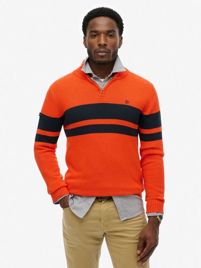 Хлопковый джемпер с полосками и полузастежкой Superdry, Bold Orange/Navy
Хлопковый джемпер с полосками и полузастежкой Superdry, Bold Orange/Navy