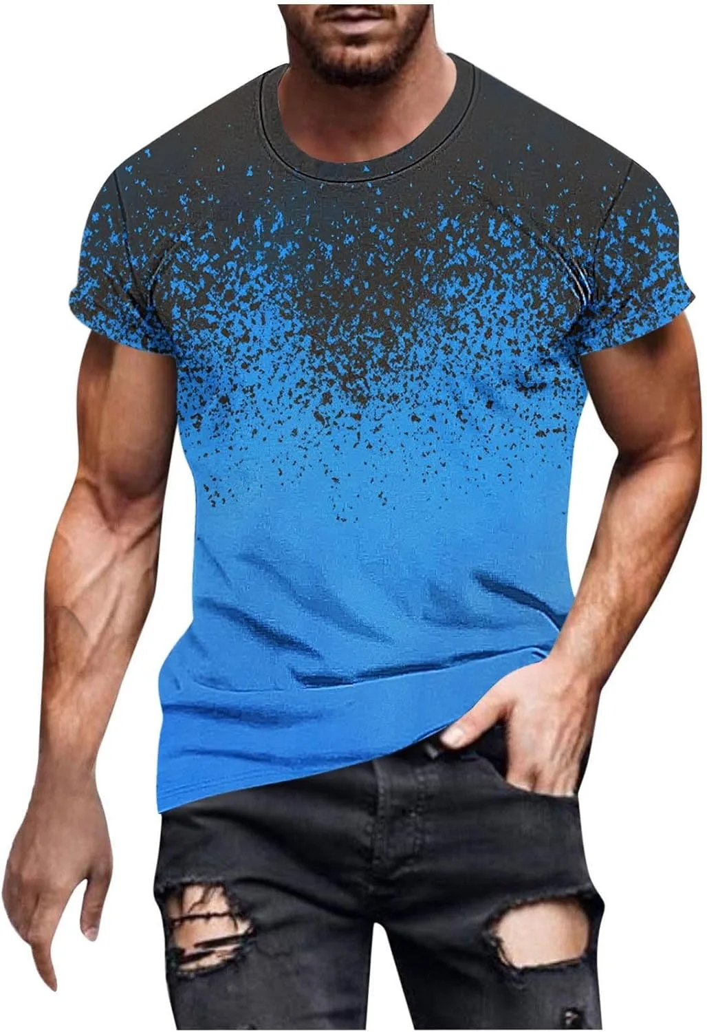 Мужская футболка с коротким рукавом Slim Fit Crewneck Gradient QUNPIU
Мужская футболка с коротким рукавом Slim Fit Crewneck Gradient QUNPIU