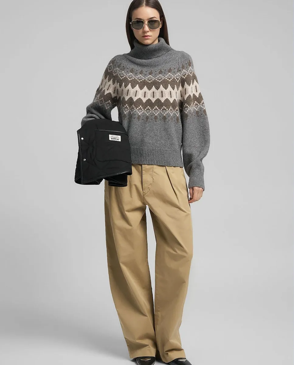 Дамской свитер с длинными рукавами и высоким воротником Replay, серый
Дамской свитер с длинными рукавами и высоким воротником Replay, серый