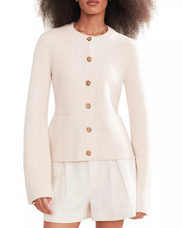 Кардиган с круглым вырезом из шерстяной смеси Cooper Jenni Kayne, белый
Кардиган с круглым вырезом из шерстяной смеси Cooper Jenni Kayne, белый