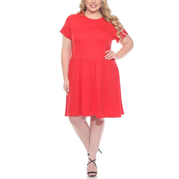 Платье-трапеция с асимметричной талией и коротким рукавом Plus size Wm Fashion, Red
Платье-трапеция с асимметричной талией и коротким рукавом Plus size Wm Fashion, Red