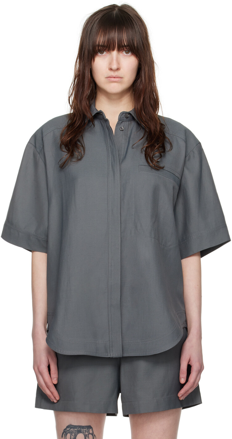 Серая рубашка Мохели Loulou Studio
Серая рубашка Мохели Loulou Studio