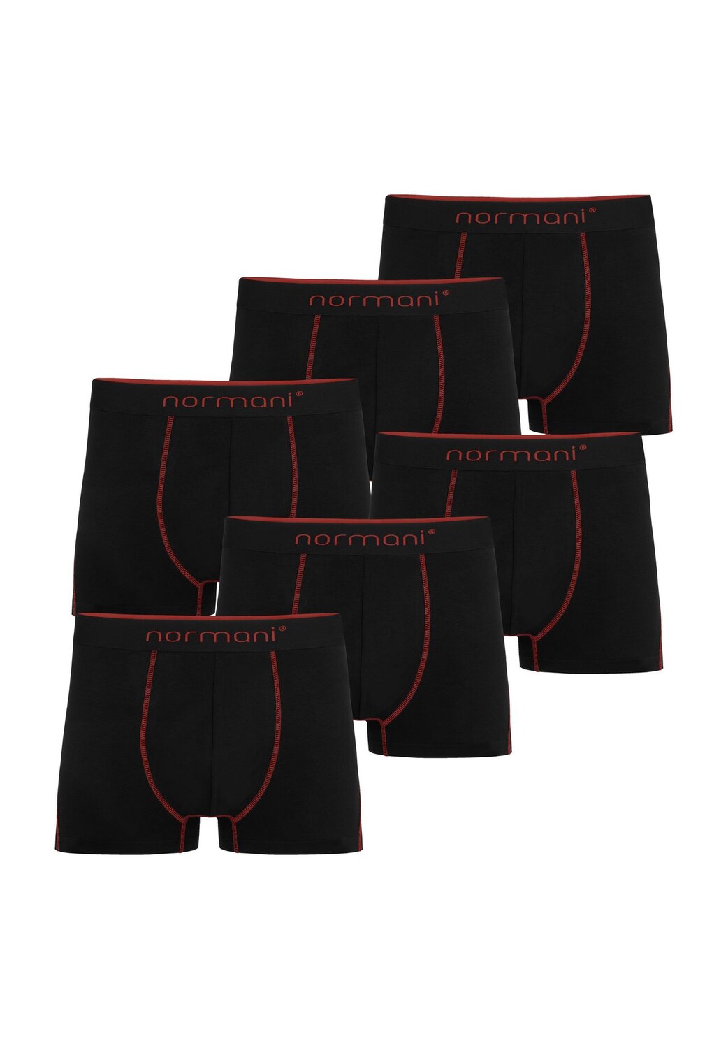 6 мужских хлопковых боксеров normani, красный
6 мужских хлопковых боксеров normani, красный