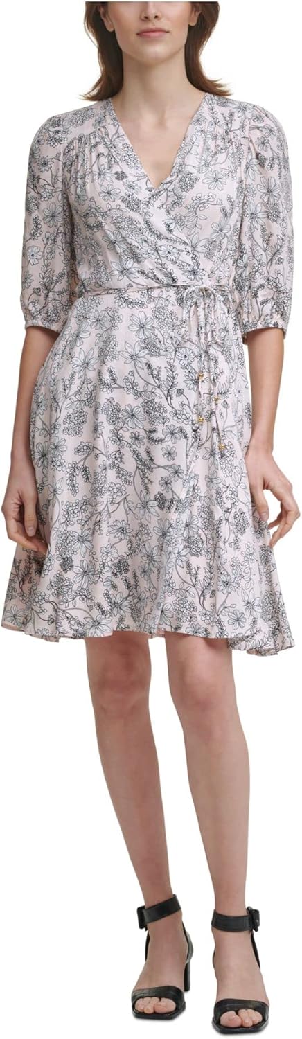 Женское платье Calvin Klein с V-образным вырезом и завязкой на талии, Blossom Multi
Женское платье Calvin Klein с V-образным вырезом и завязкой на талии, Blossom Multi