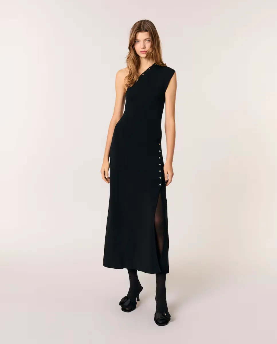 Асимметриное длинное платье из трикотажа Maje, черный
Асимметриное длинное платье из трикотажа Maje, черный