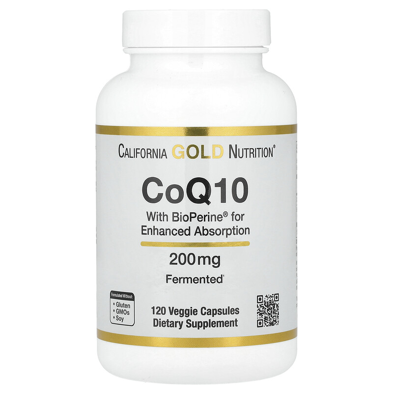 California Gold Nutrition, CoQ10 с Bioperine и экстрактом черного перца, улучшенная биодоступность, 200 мг, 120 растительных капсул
California Gold Nutrition, CoQ10 с Bioperine и экстрактом черного перца, улучшенная биодоступность, 200 мг, 120 растительных капсул