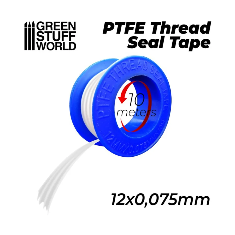 Тефлоновая уплотнительная лента - 10м, Accessories - Tape, Stencils, Adhesives, & Masking (Green Stuff World)
Тефлоновая уплотнительная лента - 10м, Accessories - Tape, Stencils, Adhesives, & Masking (Green Stuff World)