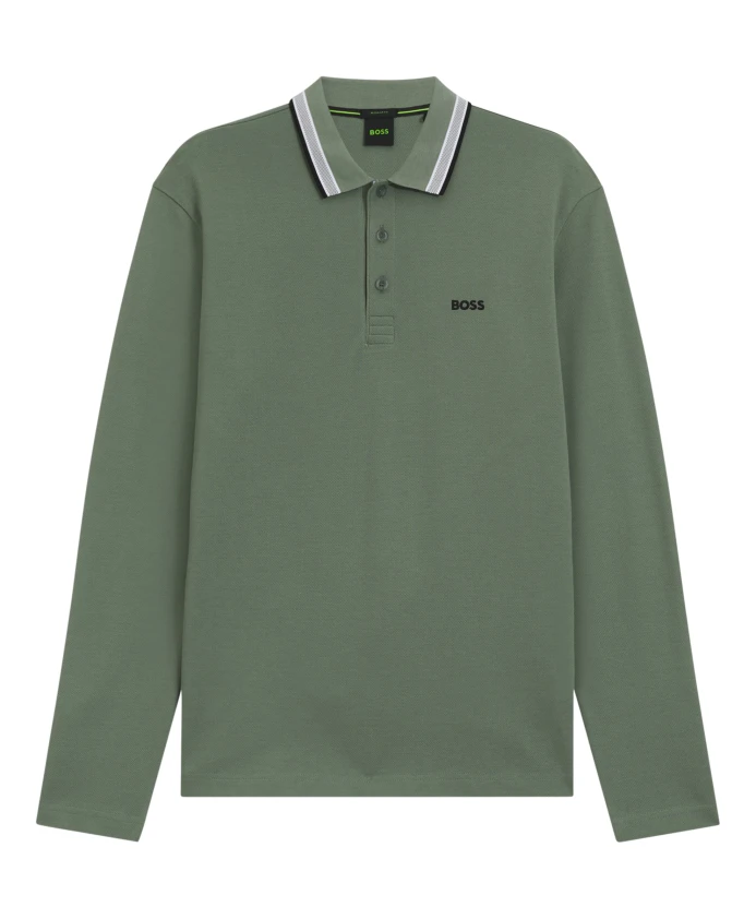 Плиссированная рубашка-поло с длинными рукавами Hugo, зеленый
Плиссированная рубашка-поло с длинными рукавами Hugo, зеленый