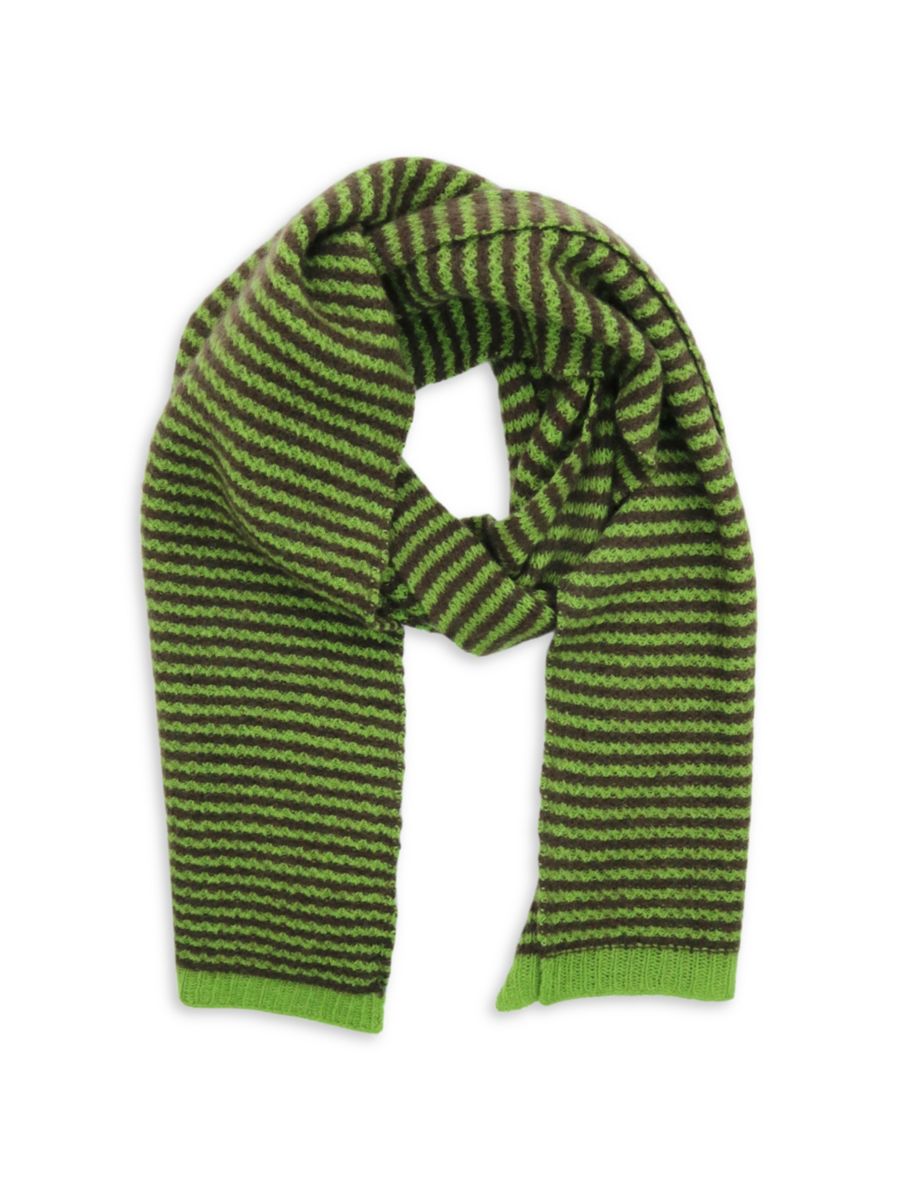 Кашемировый шарф с полосатым узором соты Portolano, цвет Cedar Green 
Кашемировый шарф с полосатым узором соты Portolano, цвет Cedar Green
