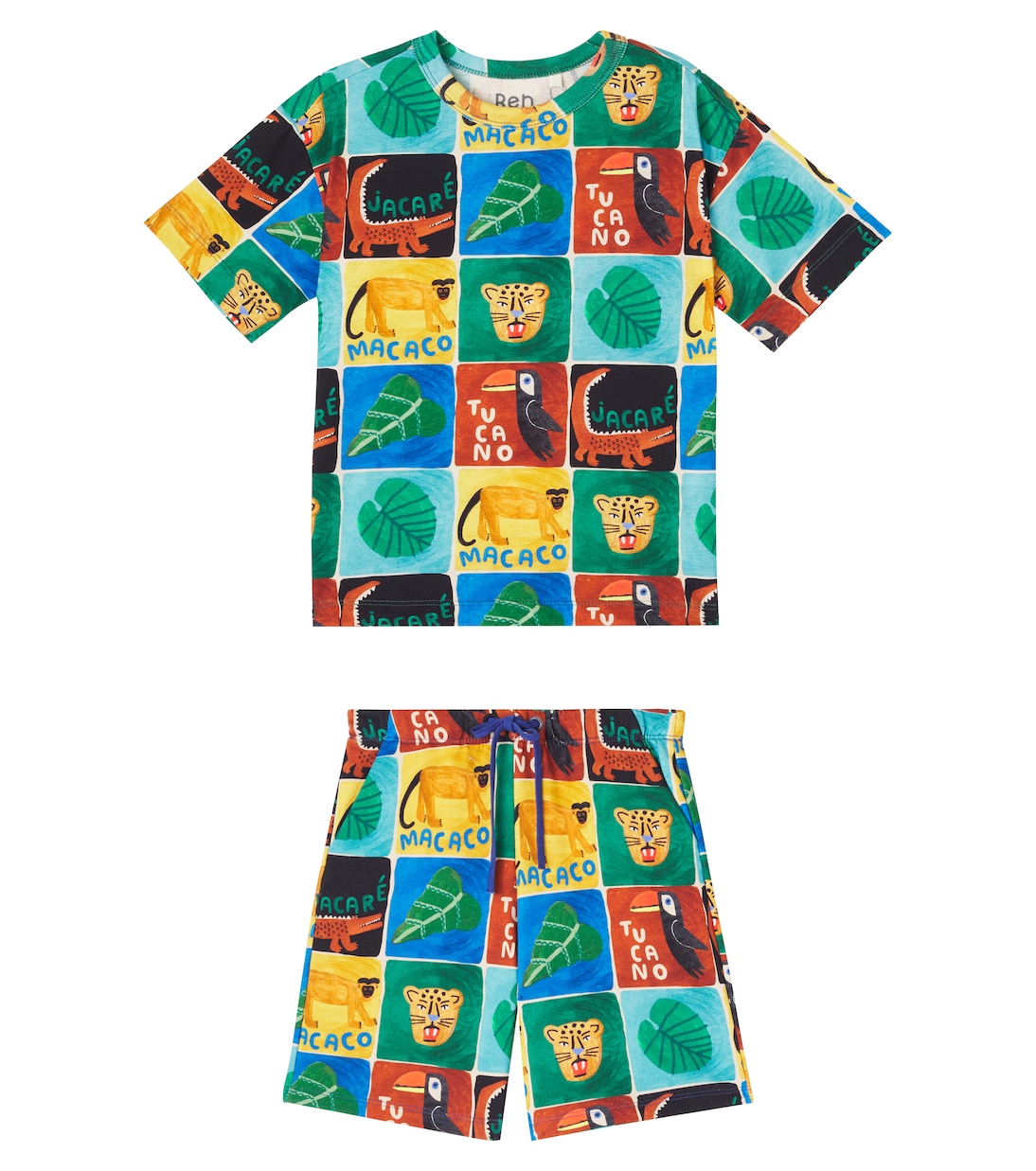 Комплект из хлопковой футболки и шорт с принтом Fábula, Est Animalito Fundo Colorido
Комплект из хлопковой футболки и шорт с принтом Fábula, Est Animalito Fundo Colorido