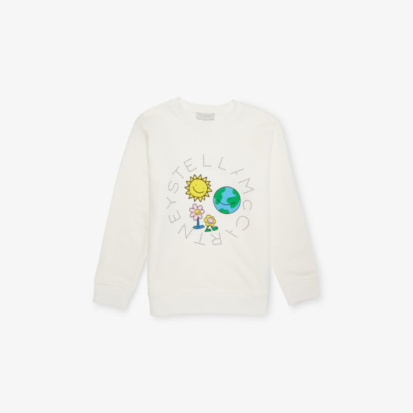 Свитшот из хлопкового джерси с принтом Earth friends, 4-14 лет Stella Mccartney, белый
Свитшот из хлопкового джерси с принтом Earth friends, 4-14 лет Stella Mccartney, белый
