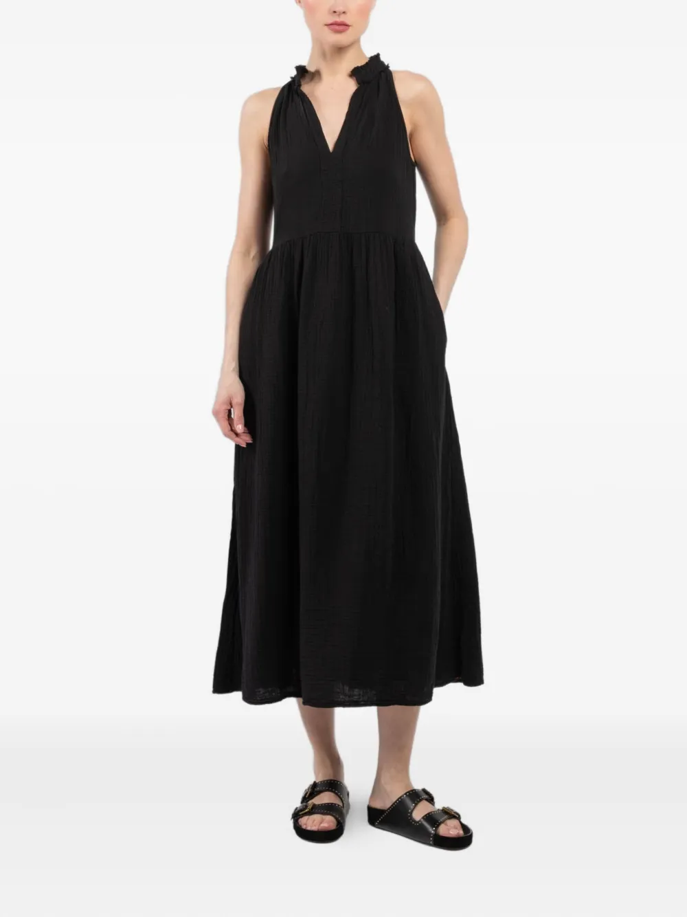 Платье без рукавов с оборками Xirena, черный
Платье без рукавов с оборками Xirena, черный