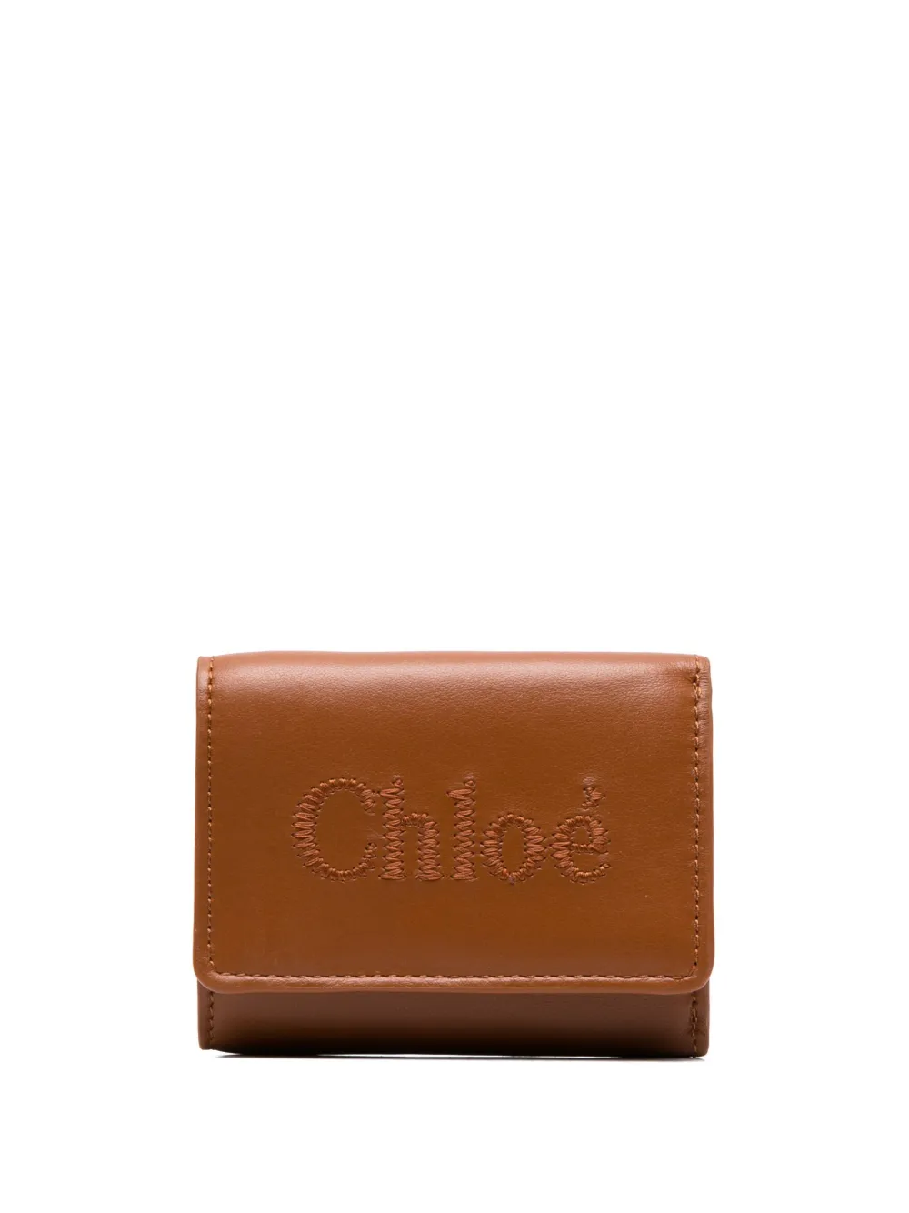 Кошелек Sense с вышитым логотипом CHLOÉ, коричневый 
Кошелек Sense с вышитым логотипом CHLOÉ, коричневый