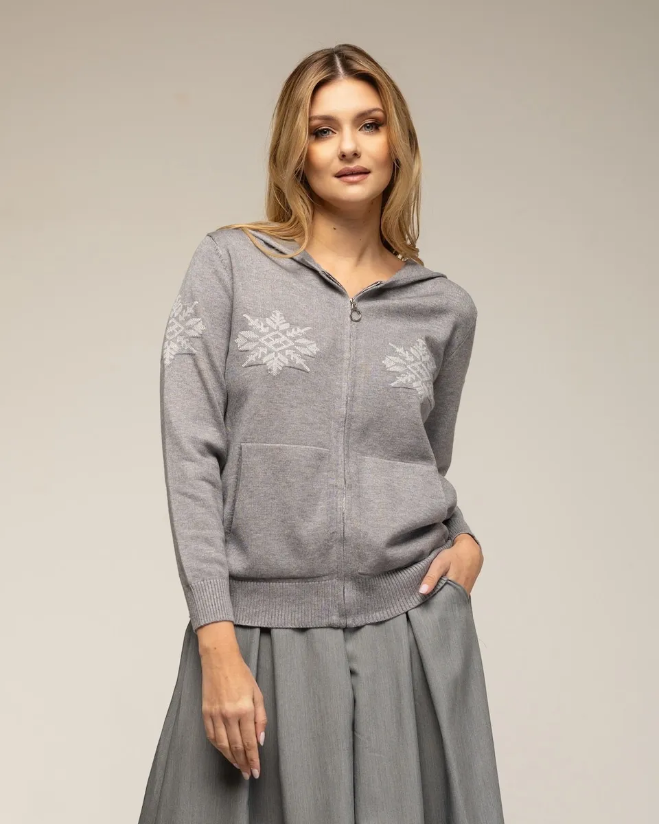 Женская вязаная кофта с капюшоном-снежинкой Tantra, серый
Женская вязаная кофта с капюшоном-снежинкой Tantra, серый