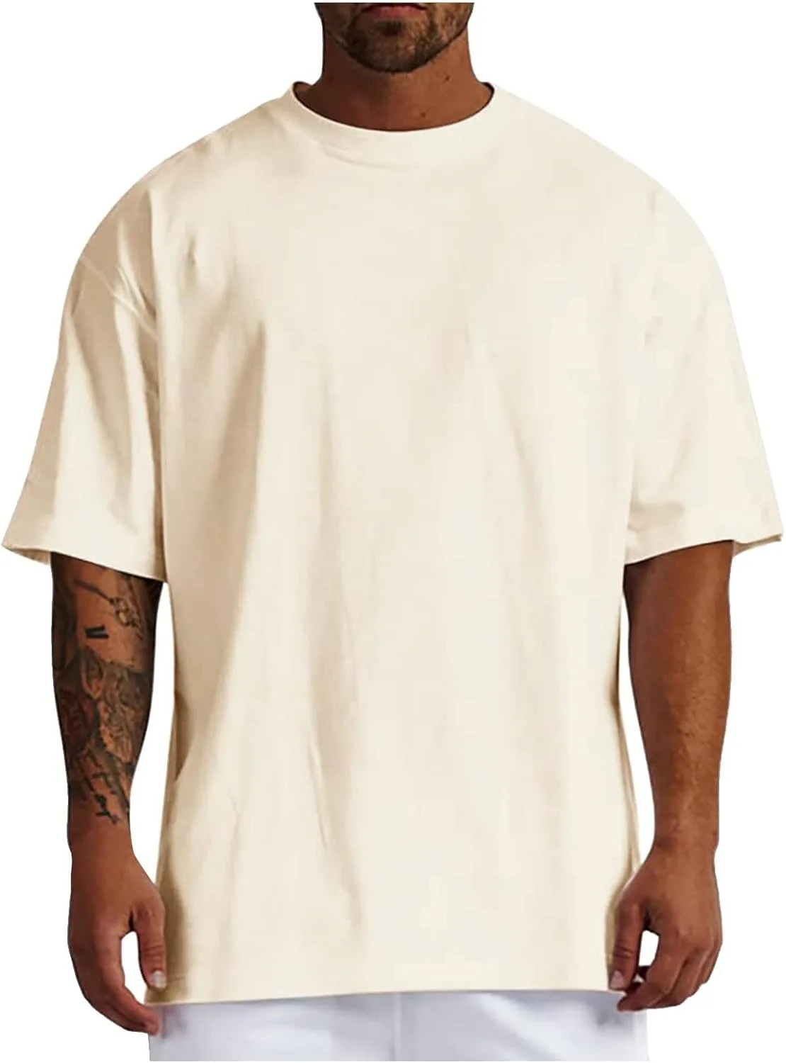 Мужская футболка оверсайз с круглым вырезом
Мужская футболка оверсайз с круглым вырезом