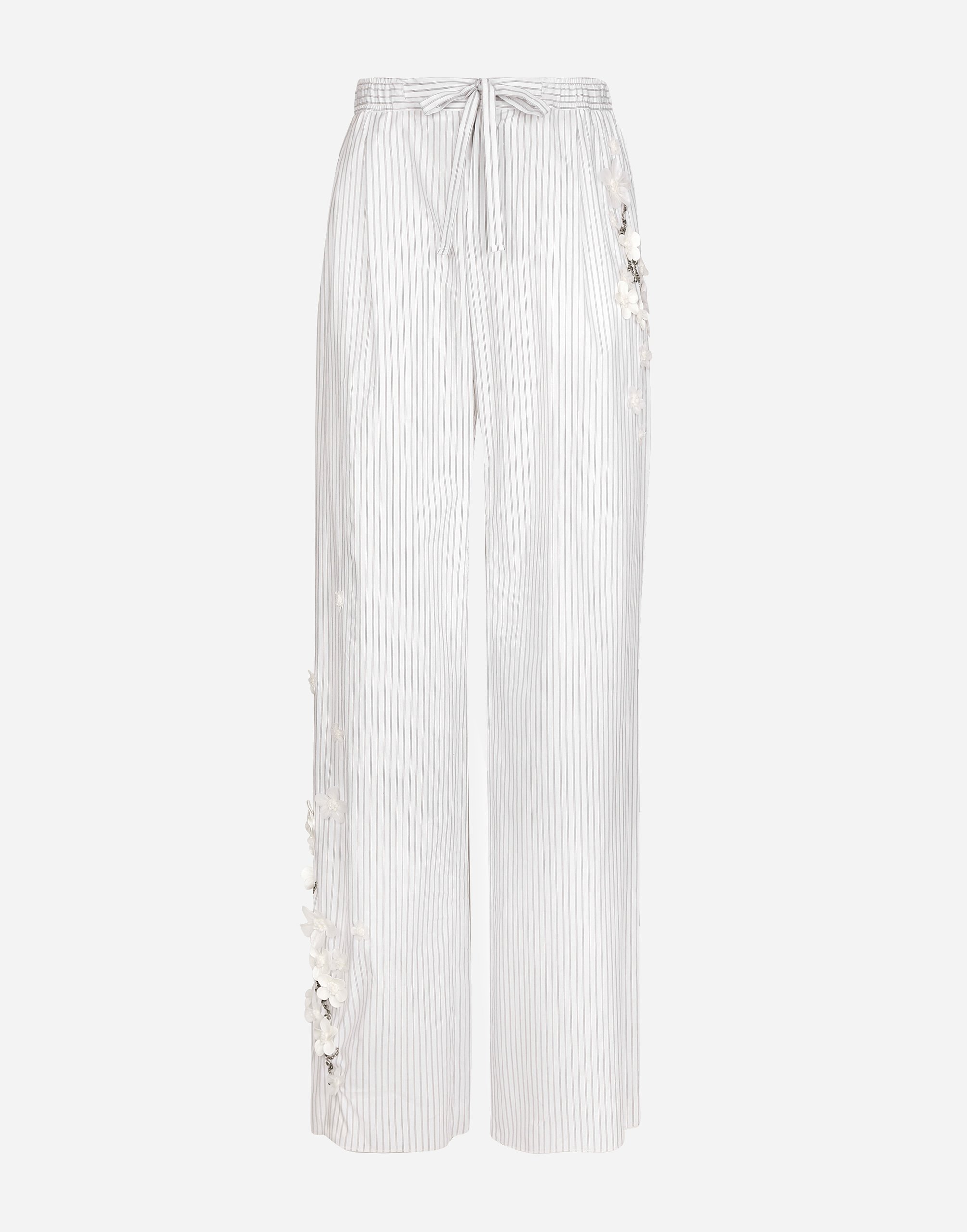 Полосатые брюки из поплина с вышивкой Dolce & Gabbana, белый
Полосатые брюки из поплина с вышивкой Dolce & Gabbana, белый