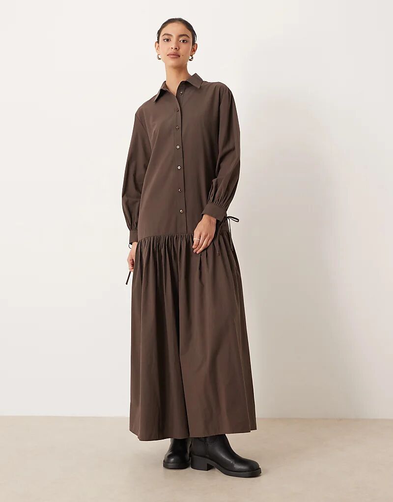 Платье-рубашка макси с длинными рукавами и завязкой шоколадного цвета от ASOS DESIGN
Платье-рубашка макси с длинными рукавами и завязкой шоколадного цвета от ASOS DESIGN