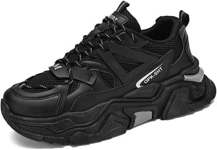 Мужские модные массивные кроссовки - верх из дышащей сетки и кожи, стильный дизайн для повседневной носки Pilluren, черный
Мужские модные массивные кроссовки - верх из дышащей сетки и кожи, стильный дизайн для повседневной носки Pilluren, черный