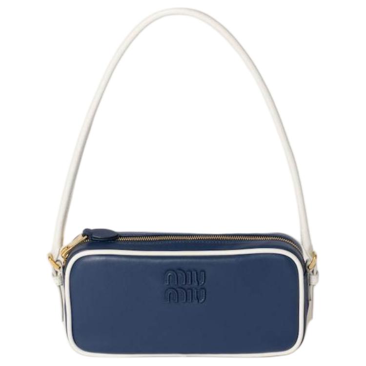 MIU MIU Кожаная сумка через плечо женская сине-белая
MIU MIU Кожаная сумка через плечо женская сине-белая
