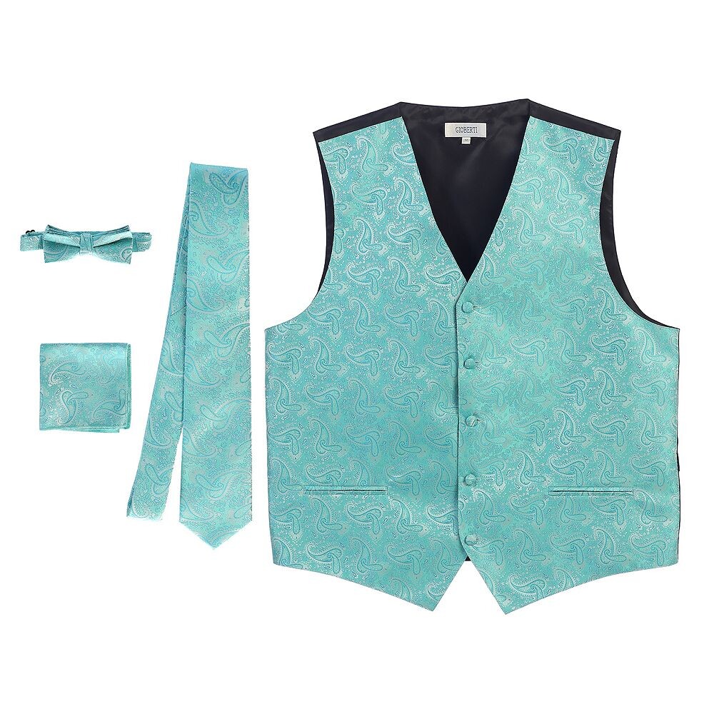 Мужской формальный жилет Gioberti из 4 предметов с узором пейсли, галстук-бабочка и нагрудный платок, цвет Mint
Мужской формальный жилет Gioberti из 4 предметов с узором пейсли, галстук-бабочка и нагрудный платок, цвет Mint