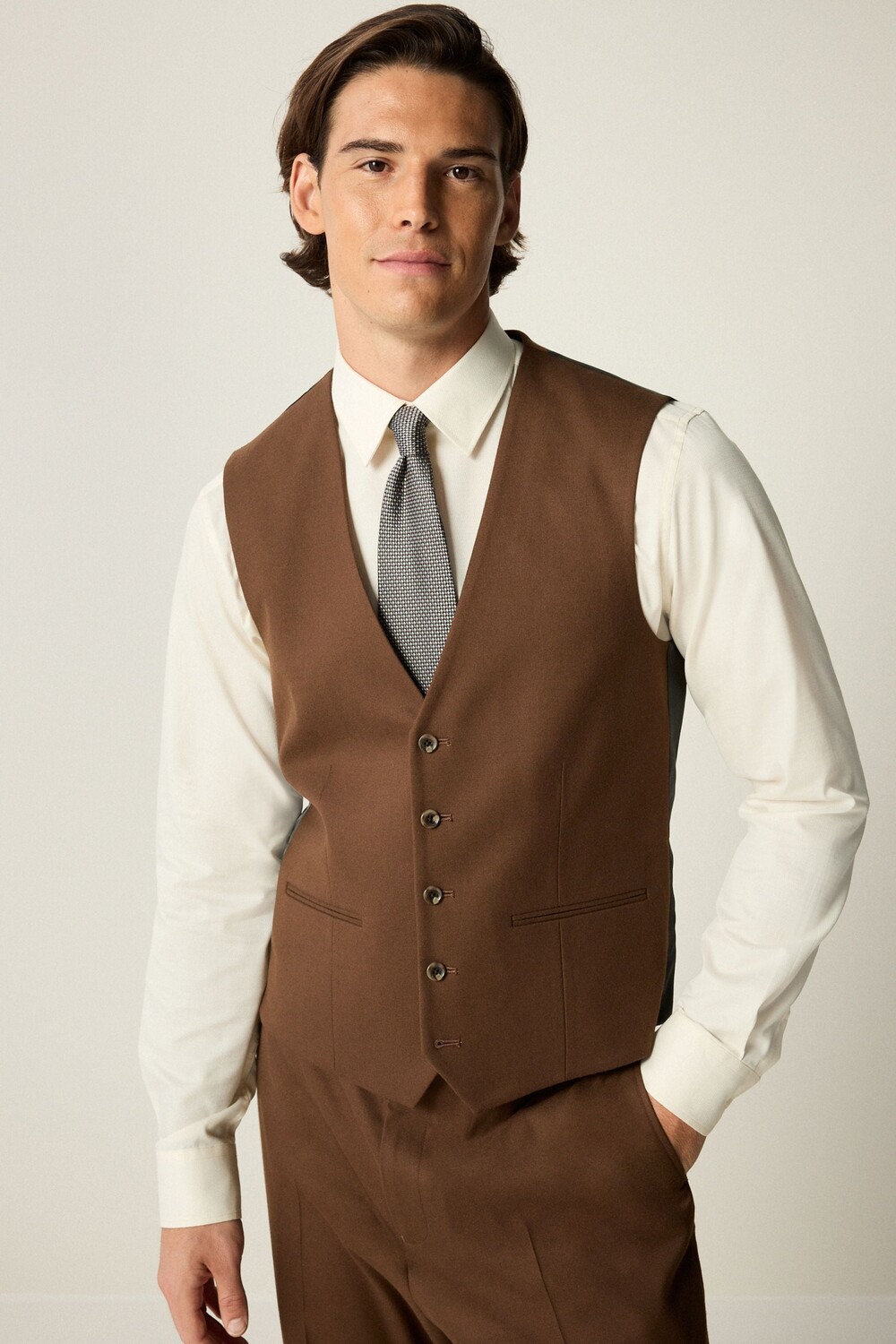 Фланелевый жилет для костюма Next, коричневый
Фланелевый жилет для костюма Next, коричневый