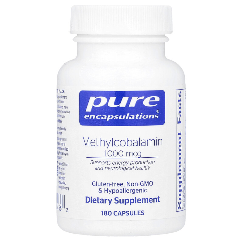 Pure Encapsulations, Метилкобаламин, 1000 мкг, 180 капсул
Pure Encapsulations, Метилкобаламин, 1000 мкг, 180 капсул