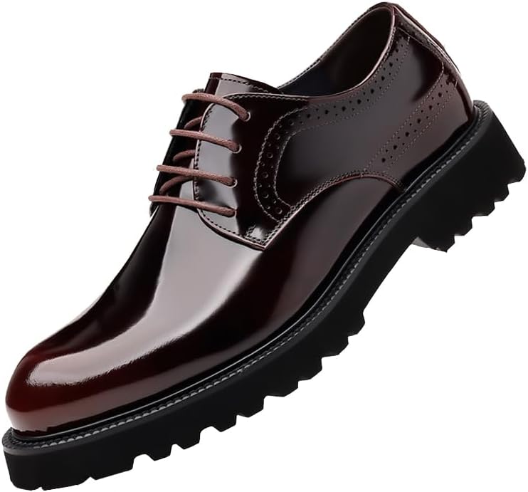 Мужские лаковые туфли-оксфорды на шнуровке с платформой, круглый носок, стойкие к скольжению, низкие, с рифленой подошвой, броги, удобные деловые и туфли Qlpou, коричневый
Мужские лаковые туфли-оксфорды на шнуровке с платформой, круглый носок, стойкие к скольжению, низкие, с рифленой подошвой, броги, удобные деловые и туфли Qlpou, коричневый