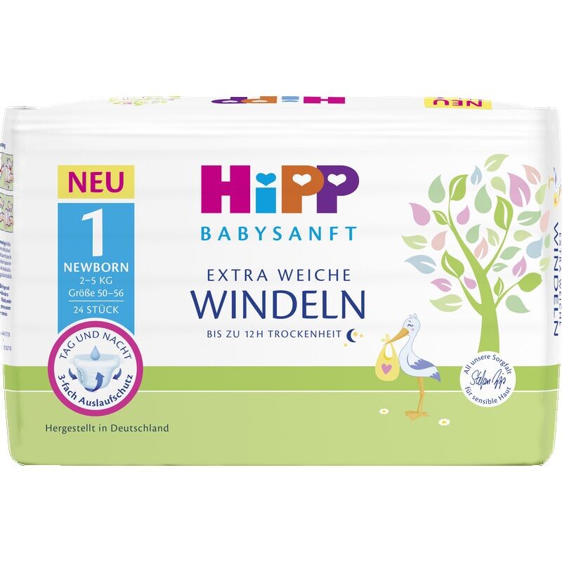 Подгузники Babysanft для новорожденных размер 1 (2-5 кг) HiPP, 24 шт.
Подгузники Babysanft для новорожденных размер 1 (2-5 кг) HiPP, 24 шт.