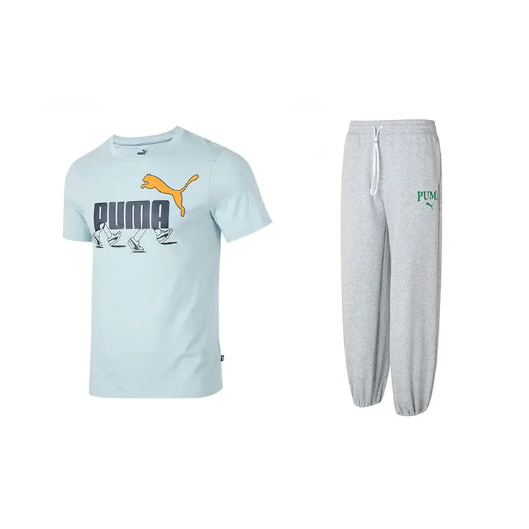 PUMA Повседневный спортивный костюм мужской комплект Tropical Lake Blue топ + Gray низ
PUMA Повседневный спортивный костюм мужской комплект Tropical Lake Blue топ + Gray низ