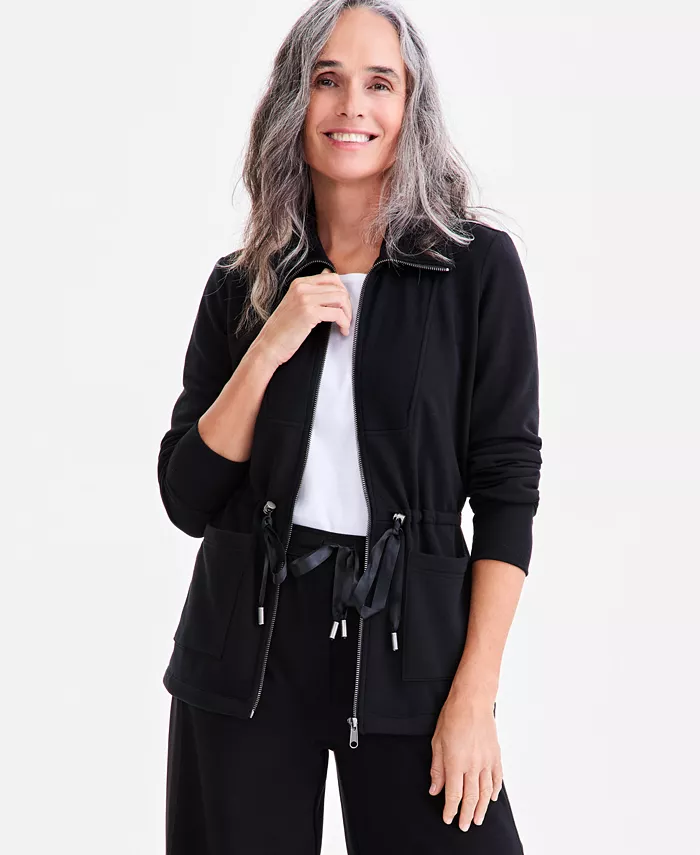 Куртка из роскошного флиса с застежкой-молнией спереди и кулиской на талии Style & Co, черный
Куртка из роскошного флиса с застежкой-молнией спереди и кулиской на талии Style & Co, черный