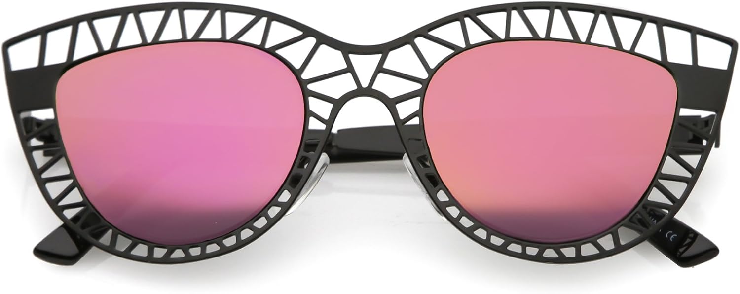 zeroUV - Уникальные солнцезащитные очки «кошачий глаз» с лазерной резкой и цветными зеркальными линзами, 48 мм (матовый черный/розовое зеркало), Matte Black / Pink Mirror
zeroUV - Уникальные солнцезащитные очки «кошачий глаз» с лазерной резкой и цветными зеркальными линзами, 48 мм (матовый черный/розовое зеркало), Matte Black / Pink Mirror