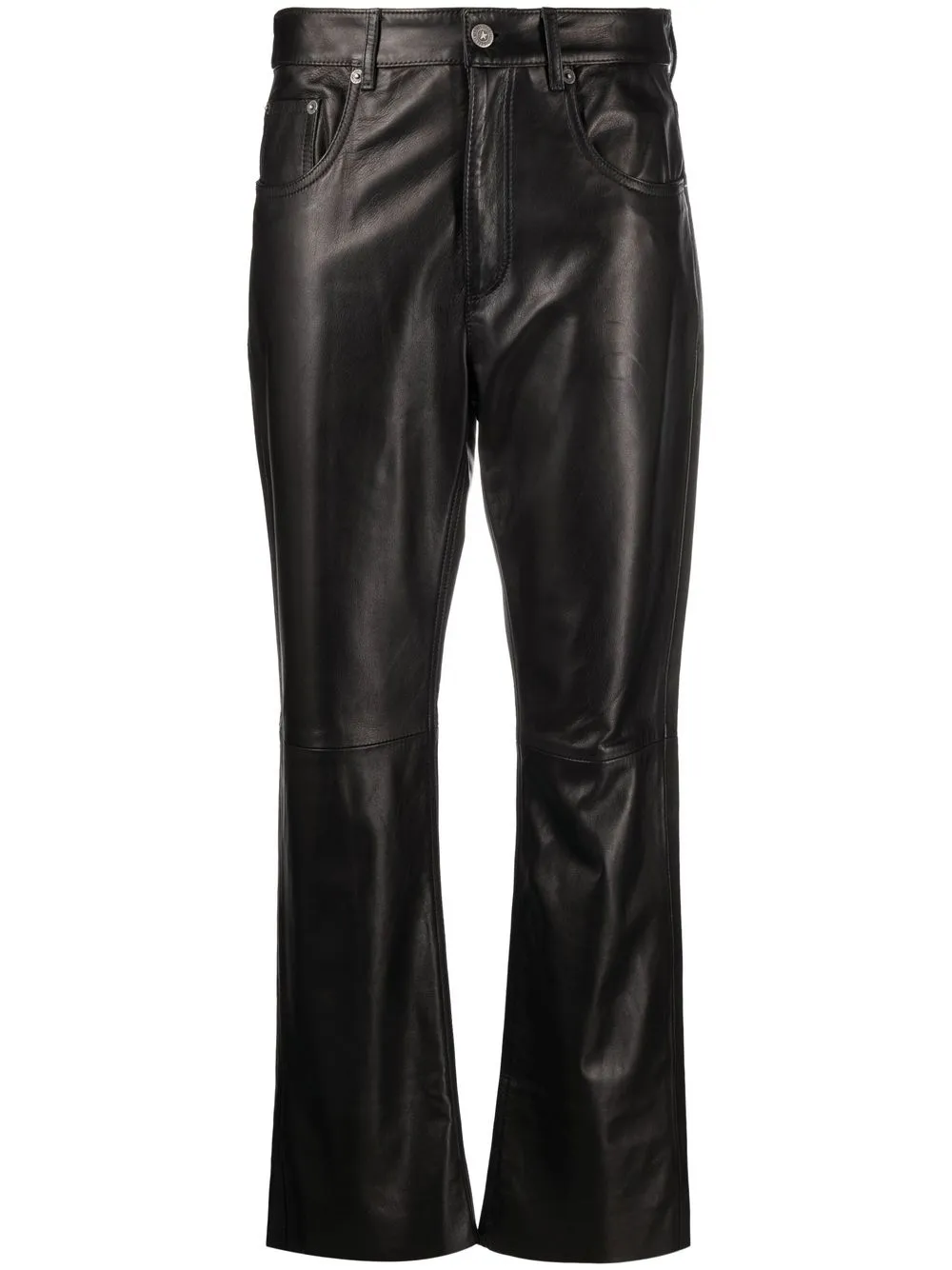 Кожаные брюки прямого кроя GOLDEN GOOSE, черный
Кожаные брюки прямого кроя GOLDEN GOOSE, черный